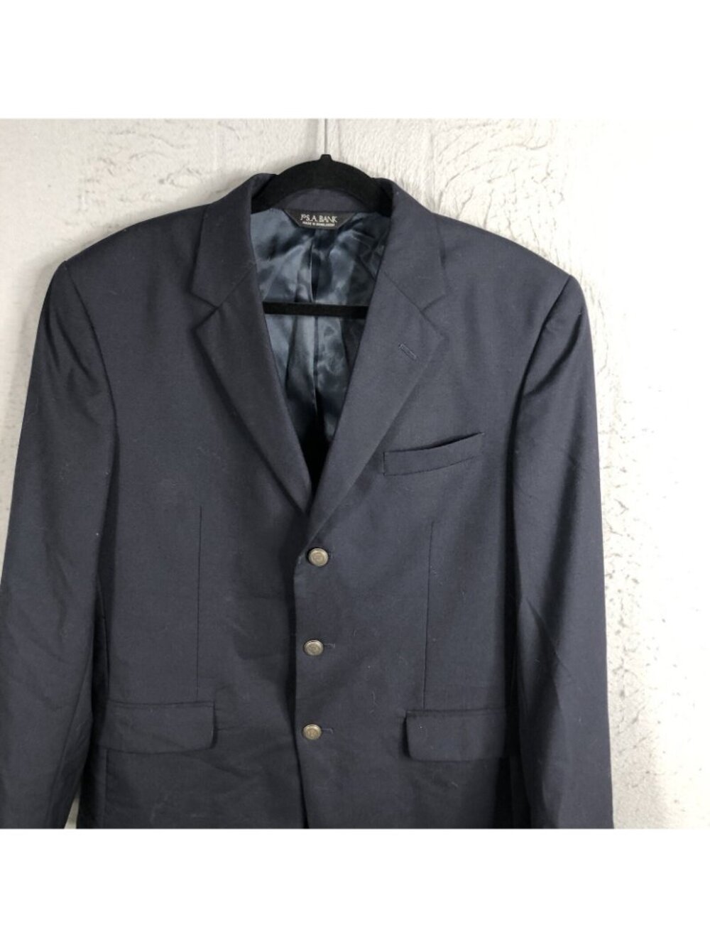 Jos A Bank Blazer Mens 41R Navy Blue 100% Wool Sport Coat Jacket Career - Picture 2 of 16
